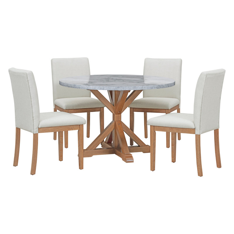 Jasyah 4 - Person Dining Set, Naturel, Beige / Naturel