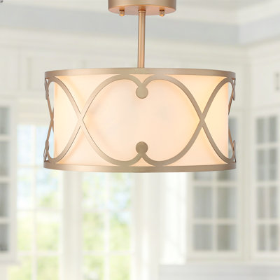 3-Light Semi-Flush Mounted Modern Ceiling Light for Bedroom