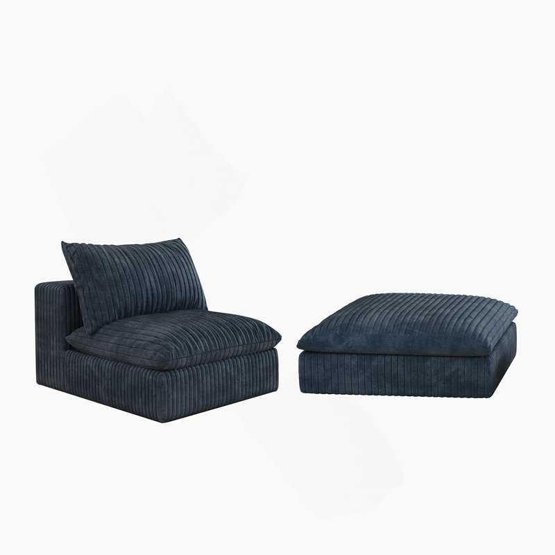 1 siège du milieu + 1 repose-pieds-BLEU, Bleu