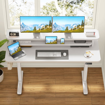 Home Office Height Adjustable Standing Gaming Desk by Inbox Zero