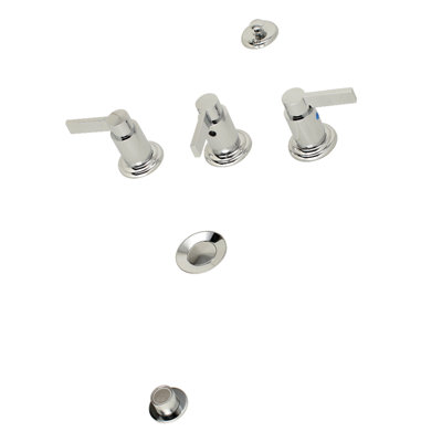 Kingston Triple Handle Widespread Vertical Bidet Faucet