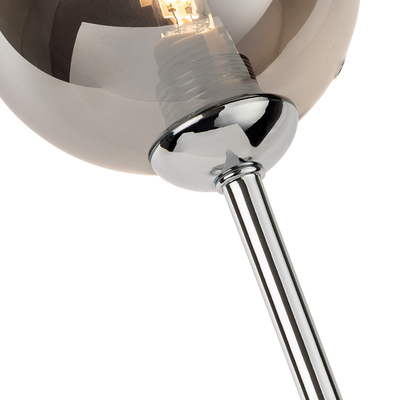 Armed Sconce, Chrome, Smoked Black