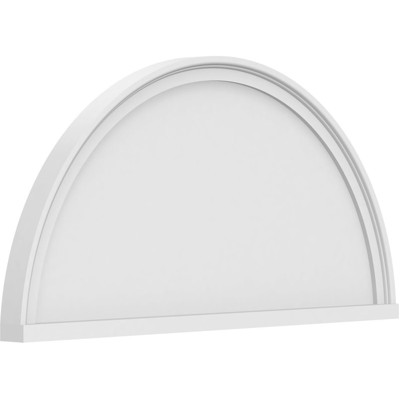 Semi-Circle with Smooth Architectural Grade PVC Pediment, H 17 po x l 34 po x P 2 po