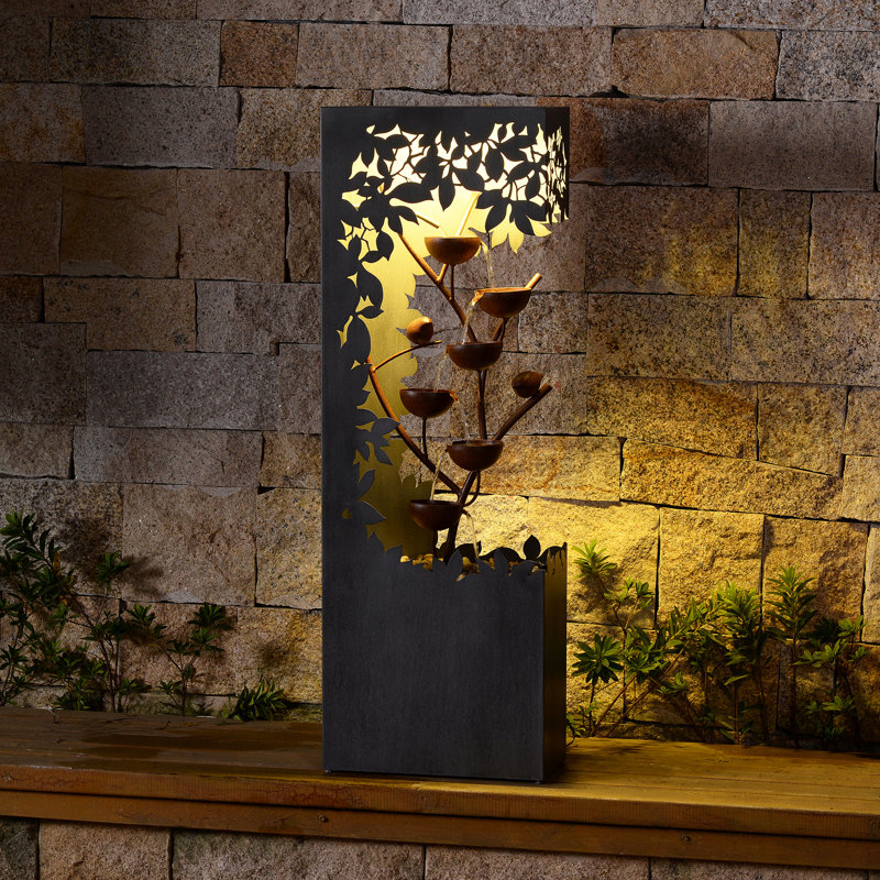 Outdoor Metal Fountain, Gray