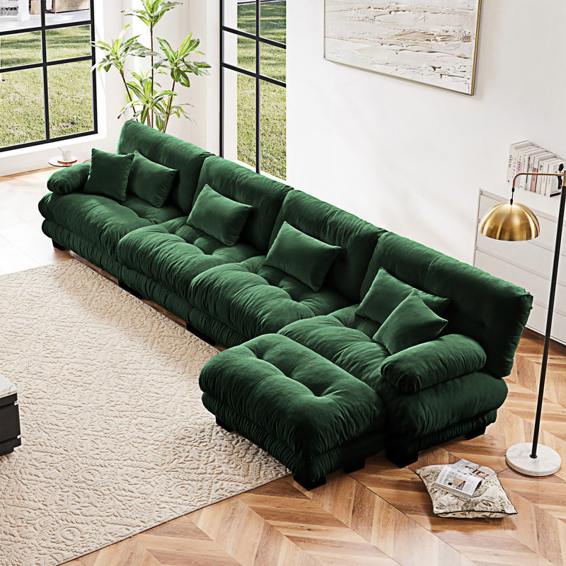 Canapé modulaire Boneless Free Combination, Chenille verte