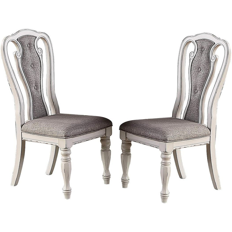 Ensemble de 2 chaises de salle à manger rembourrées capitonnées de conception unique