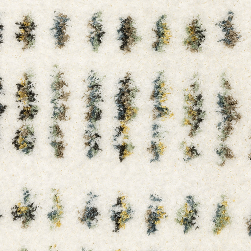 Delfine Dashed Lines Ivory/ Multi Area Rug, Rectangle 6'7" x 9'9"