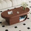 Une table basse ovale de style moyen en couleur noyer-1295986611