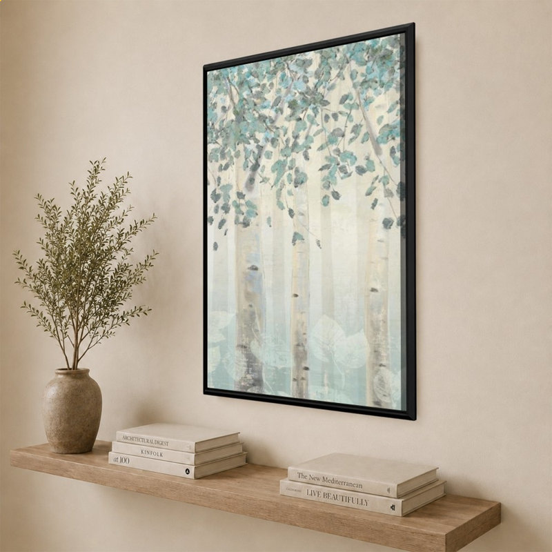 «Dream Forest I Silver Leaves» par James Wiens - impression sur toile, 64" H x 44" W, Black