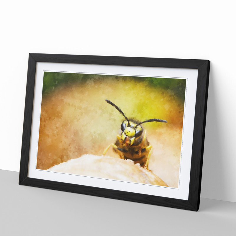 Wasp Painting - Picture Frame Graphic Art, Black, 36cm H x 48cm W x 2cm D