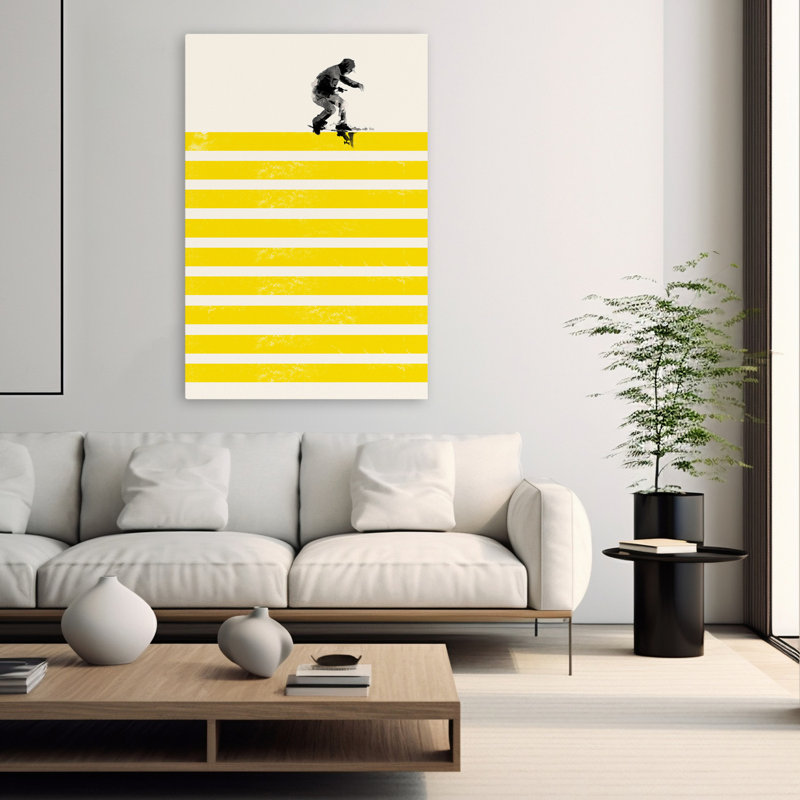 Slide In Stripes - Art figuratif urbain, surréalisme pop, H 60 po x l 40 po