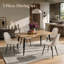 Ensemble de salle à manger moderne 5 pièces Shivani avec table rectangulaire en grain de bois et 4 chaises-103829952-132143635