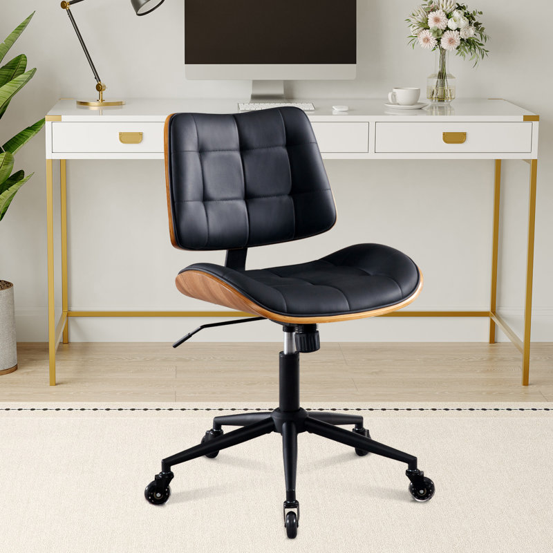 Chaise de travail ergonomique sans accoudoirs, Noir