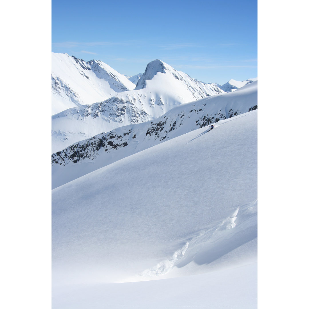 Skifahren auf einem Gletscher - Leinwandbild