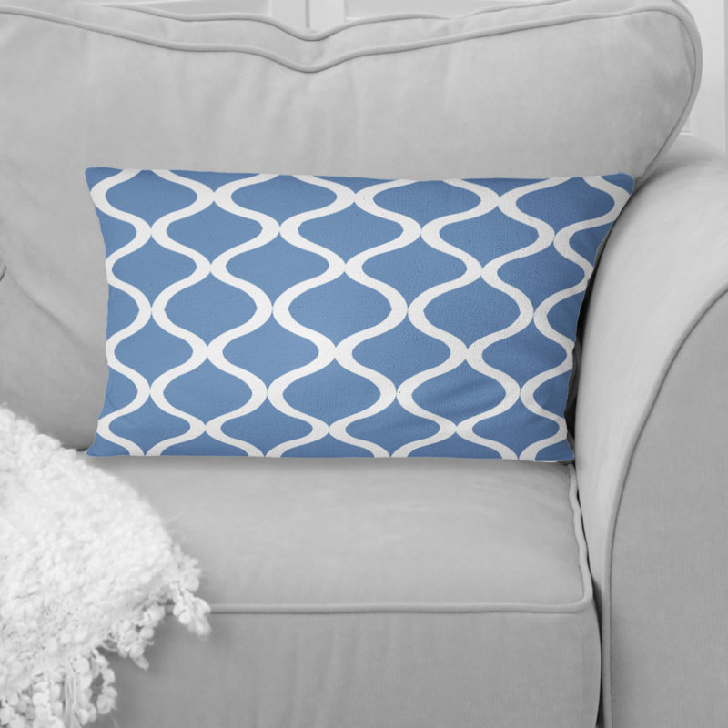Coussin lombaire bleu Modern Trellis II