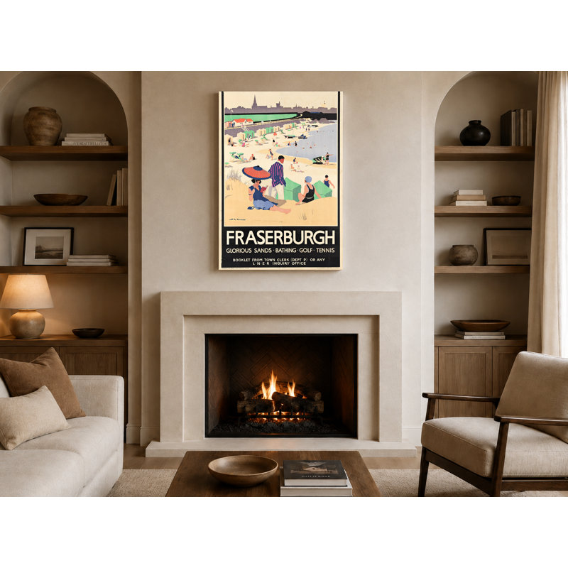 Fraserburgh - Glorious Sands - affiche rétro art déco sur toile, 24" H x 20" W
