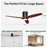 52" Solid Wood Ceiling Fan with Light, Remote+Wall Control, 5600+CFM High-AirflowL ow Profile Flush Mount Quiet Reversible DC Motor, 6-Speed 3CCT Dimmable ﻿-1297924508-1297924507
