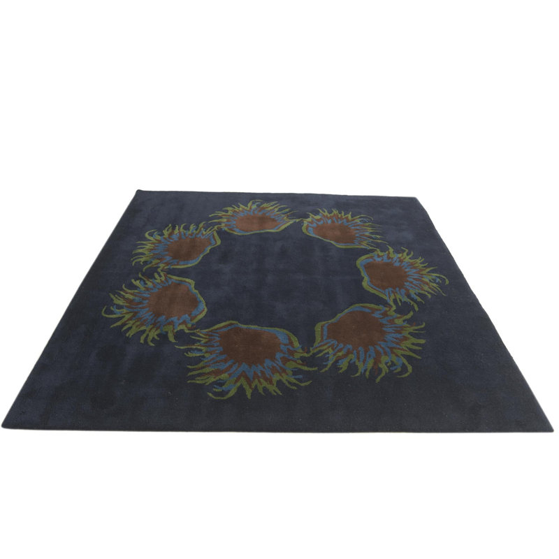 Tapis carré bleu marine Otto