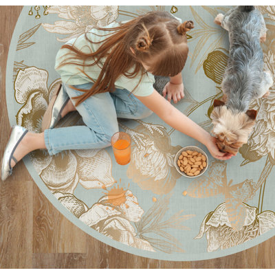 Burnest Vinyl Machine Printed Area Rug