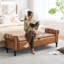 Banc de rangement rembourré en similicuir-526122575