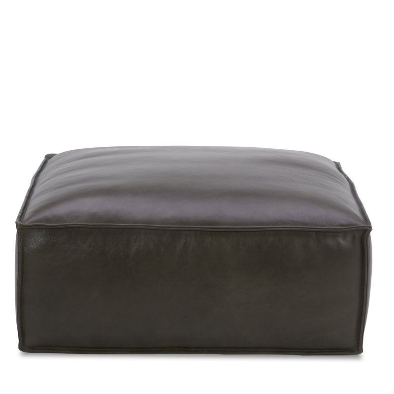 Repose-pieds en cuir véritable 34 po Meghan Delio, Cuir véritable béton Derrick