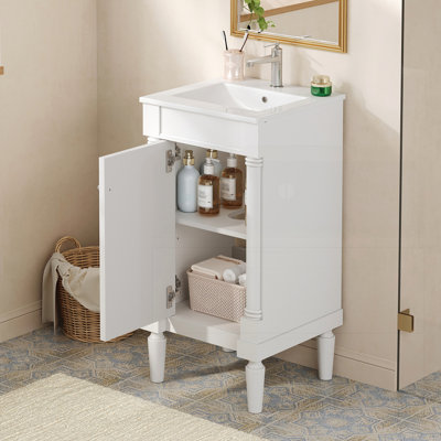 Armoire de salle de bain 18 po style français avec rangement
