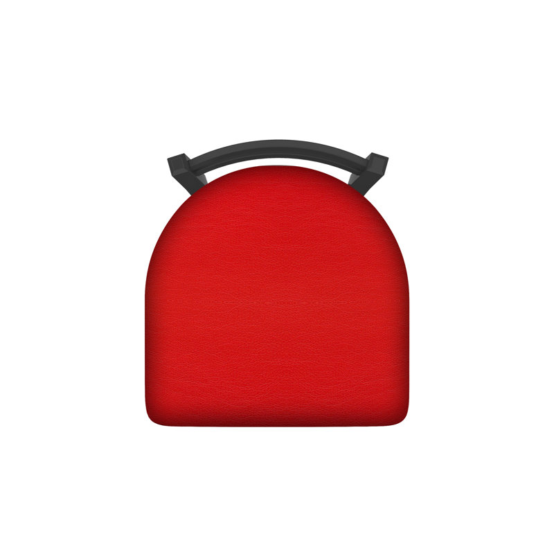 Tabouret de coiffeuse en métal Jackie, Étain, Vinyle - Rouge galop