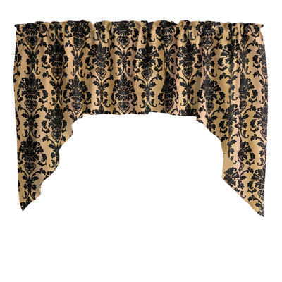 Poplin Damask Floral Swag Window Valance 58" Wide