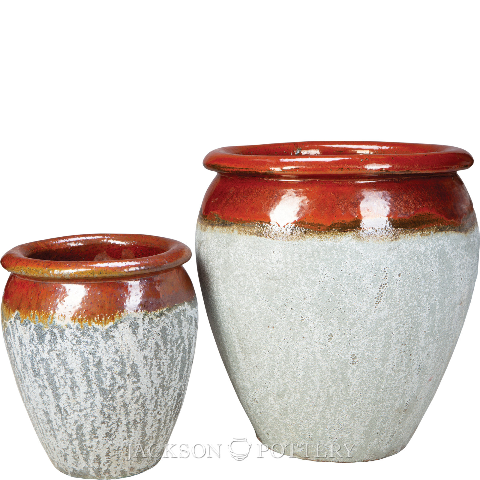 19" Pot Planter, Red/Graystone