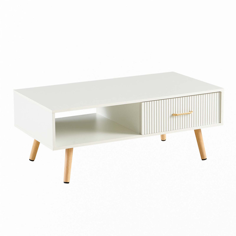 Rectangle Coffee Table With Solid Wood Legs