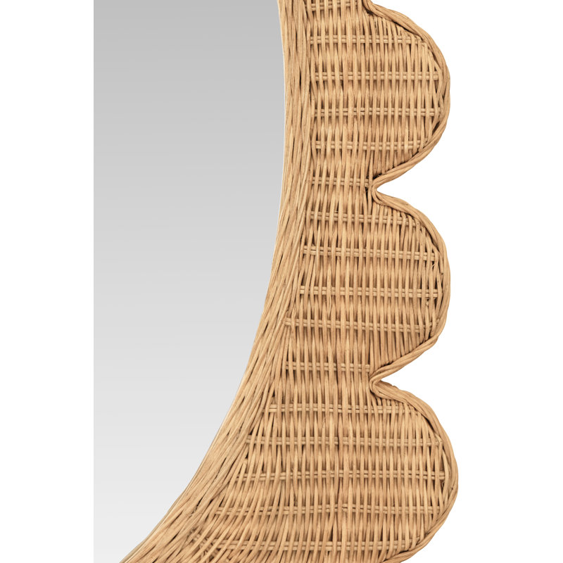 Rectangle Rattan Mirror, Woven Natural Rattan