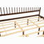 Lit très grand style traditionnel avec tête et pied de lit, lit en bois de pin avec cadre de lit renforcé-131128789-131128792