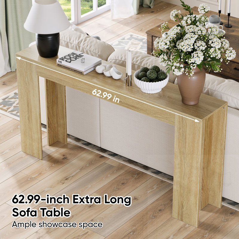 Console extra-longue en bois, Bois de chêne
