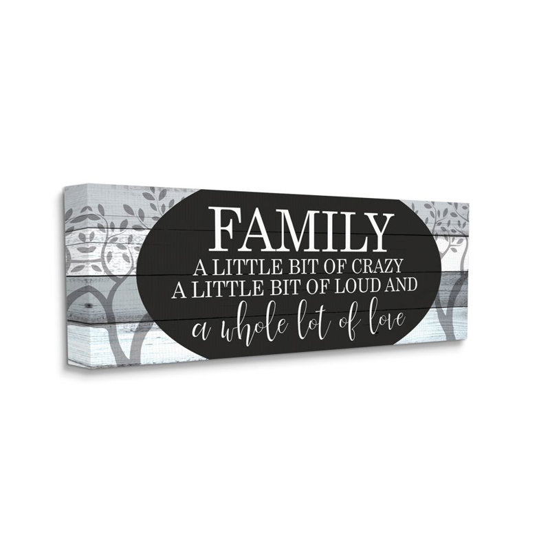 «Funny Loud Crazy Family Expression» par Kim Allen - impression, H 13 po x l 30 po x P 1,5 po, Toile tendue