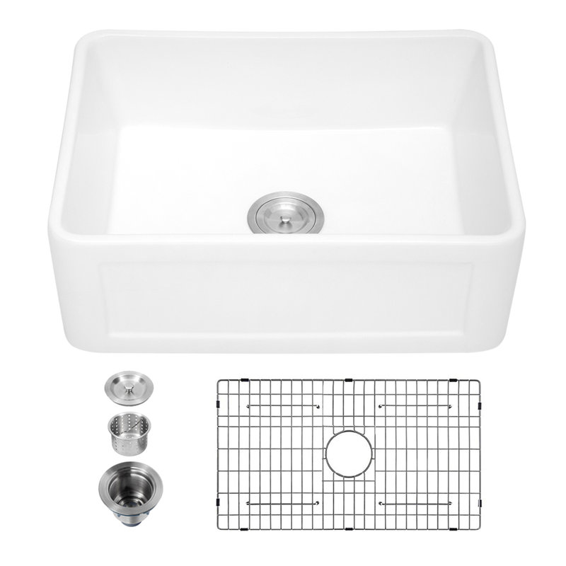 24'' L Single Bowl Fireclay Kitchen Sink