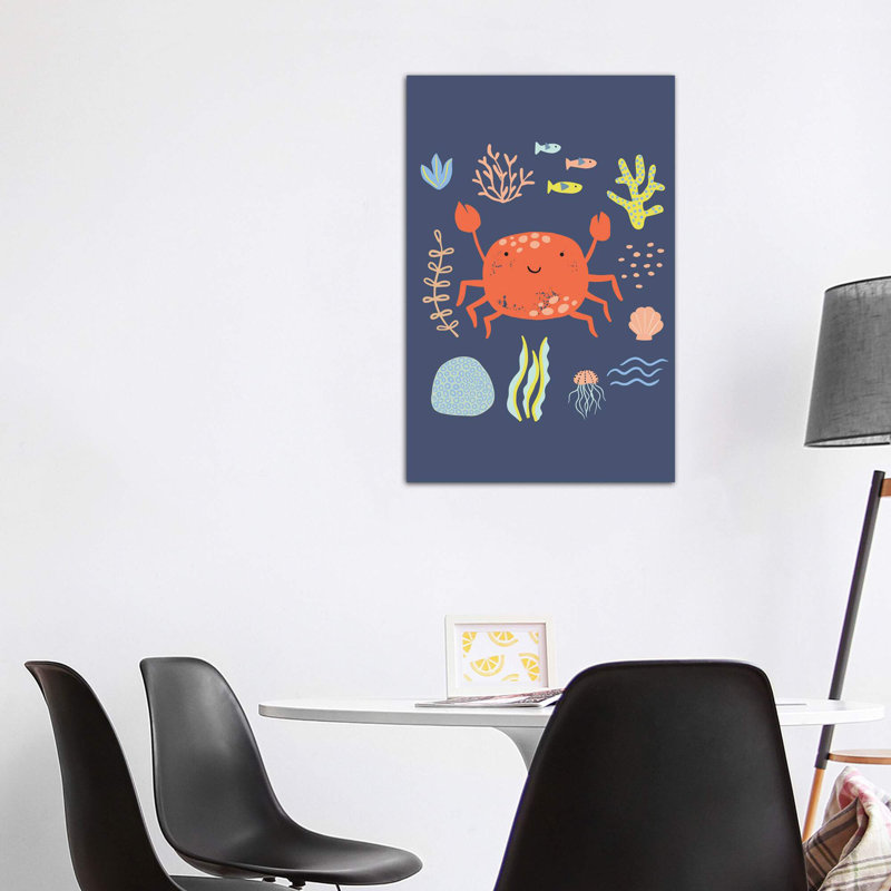 «Under the Sea V» par Caroline Alfreds - impression d'art graphique, H 48 po x l 32 po x P 1,5 po, Toile tendue, Pas de tapis