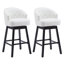 Ensemble de 2 tabourets de comptoir pivotants de 33,25 po, avec tabourets de bar à hauteur de comptoir avec structure en bois d'hévéa massif, dossier, repose-pieds, tabourets de bar sans accoudoir pour bar personnel, comptoir de cuisine, noir et beige-2038591075
