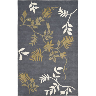 Tapis floral en laine et viscose touffeté à la main Candelo Soho