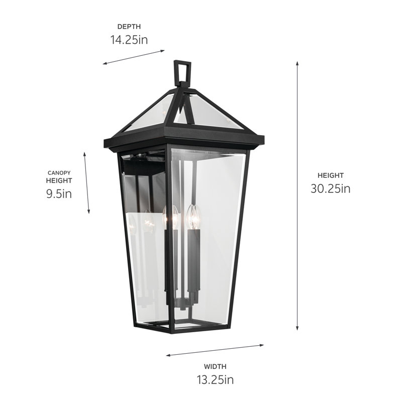 Kiyono Aluminium Wall Light, Textured Black