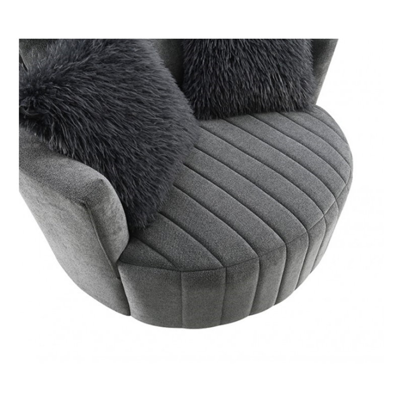 Chaise pivotante Carlos, Gris foncé
