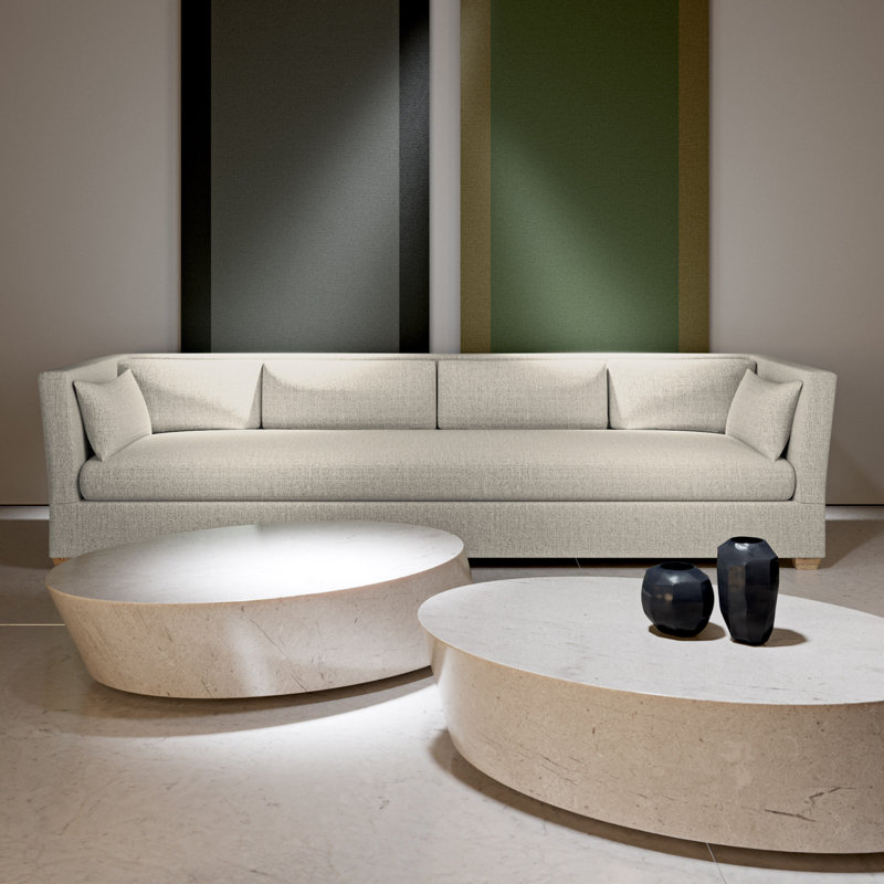 Rivington Flare Square Track-Arm Sofa, 31" H x 108" W x 37" D, Crushed Velvet Graphite, Ebony