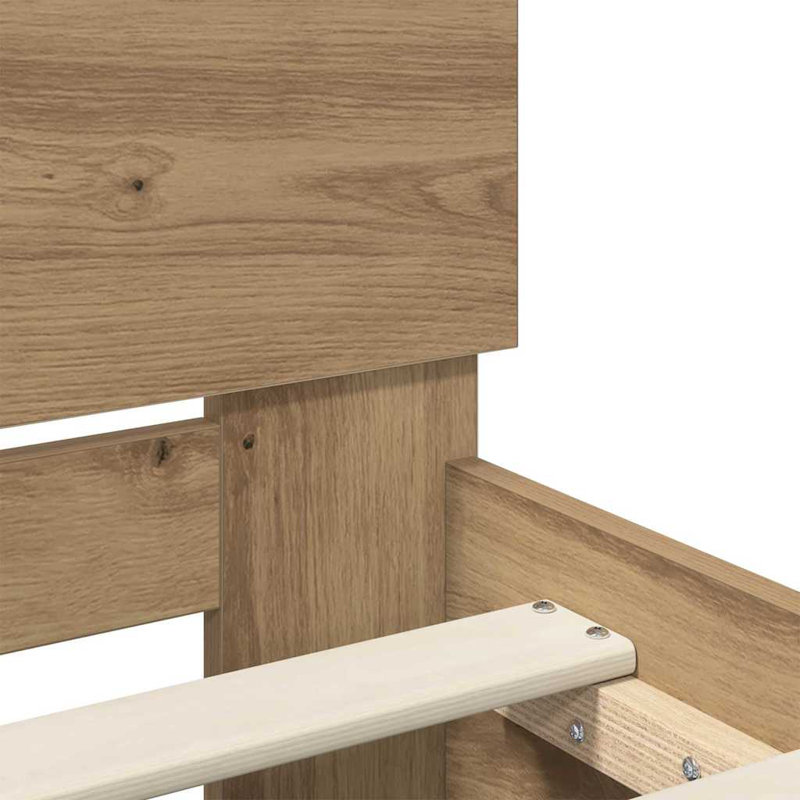  Bed Frame With Headboard Engineered Wood, European Double (140 x 200 cm), Artisan Oak