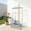Combo porte-lavabo roulant sur roulettes, station de nettoyage au sol d'une capacité de 440 lb sur roulettes, organisateur de rangement humide / sec peu encombrant avec trou de drainage pour la cuisine de la salle de lavage