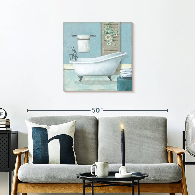 Kerrick Teal Bath I, 24" H x 24" W