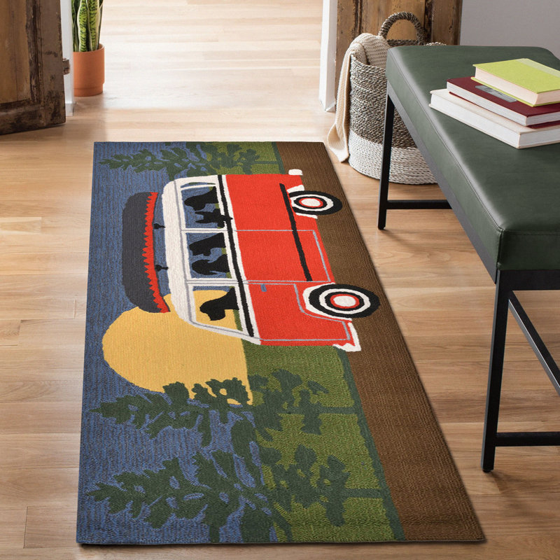 Ikuhiro No Pattern And Not Solid Color Polyester Kitchen Mat, Rectangle 2' x 5'