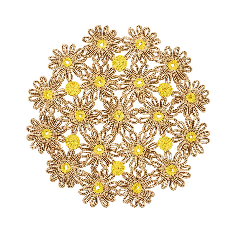 Daisy Placemat, Natural/Yellow