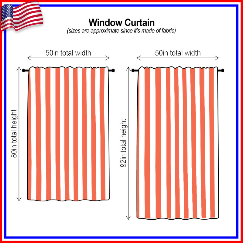 Red White Stripes Window Curtains, Stripes Sheer & Blockout Curtains - 1 Panel, 50" x 80" - 1 Panel, Transparent