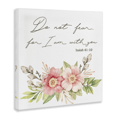 «Do Not Fear Proverb with Flowers», art mural sur toile, design par Marcus Prime