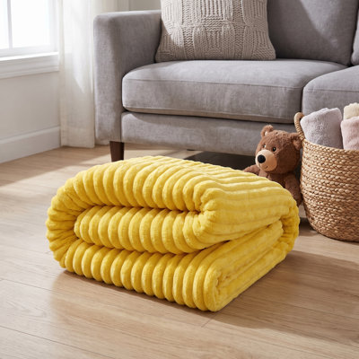Petit jeté pour animal de compagnie à soutien affectif jaune vif, couverture de sécurité douce et apaisante en polyester de fausse fourrure de lapin, convient aux petits chats et aux chiens, utilisable à l'intérieur et à l'extérieur (70 x 100 cm / 27,55 x 39,37 po)