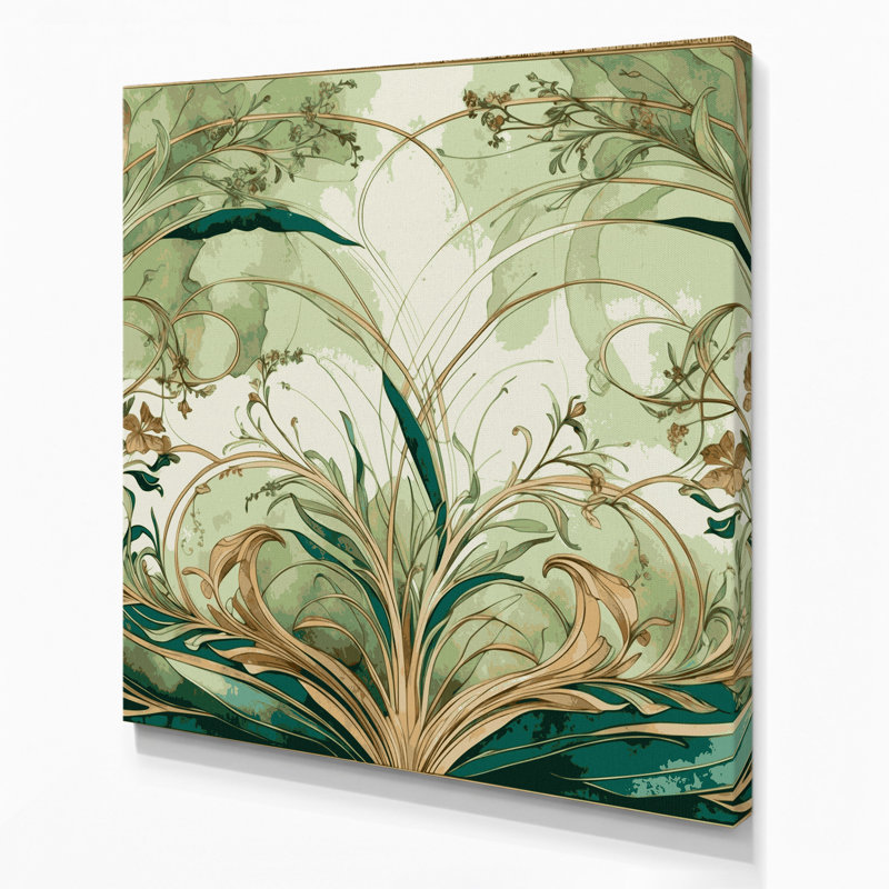 Art mural sur toile Botanical Art Nouveau, H 12 po x l 12 po